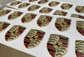 Porsche 3D auto disku uzlīmes